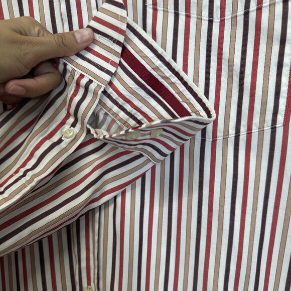Massimo Dutti Shirt Men's Size Large Button Up Long‎ Sleeve Stripe Multicolor - Picture 5 of 10